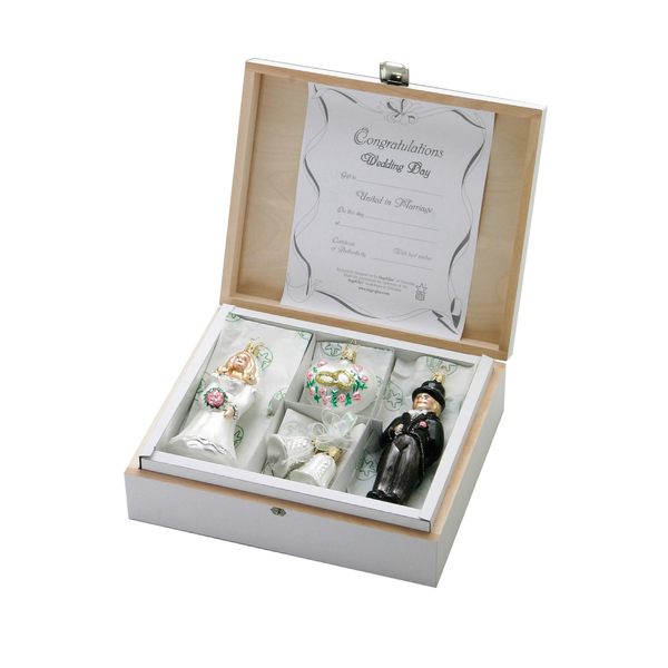 Wedding Day, Wood Boxed Four Piece Set by Inge Glas of Germany