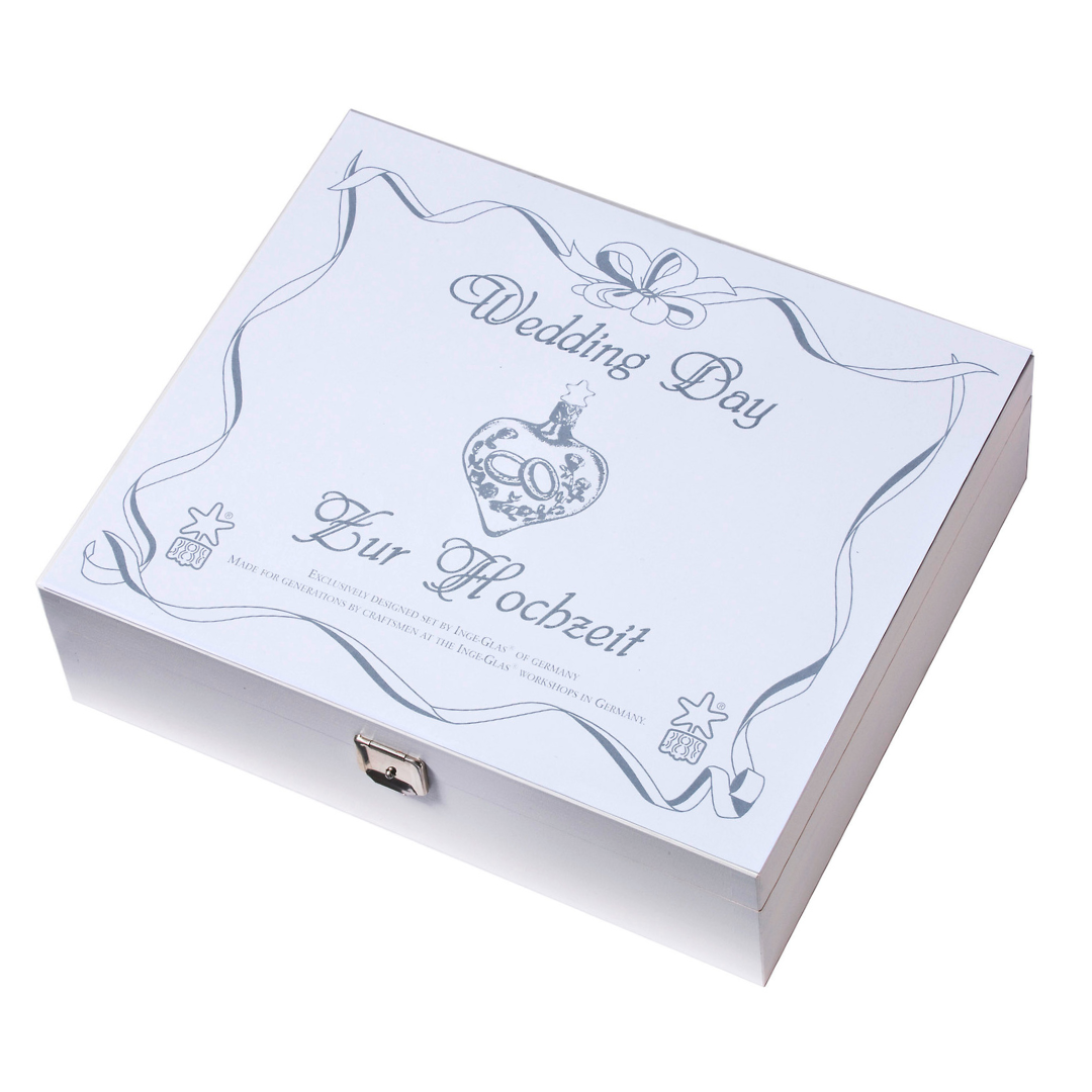 Wedding Day, Wood Boxed Four Piece Set by Inge Glas of Germany