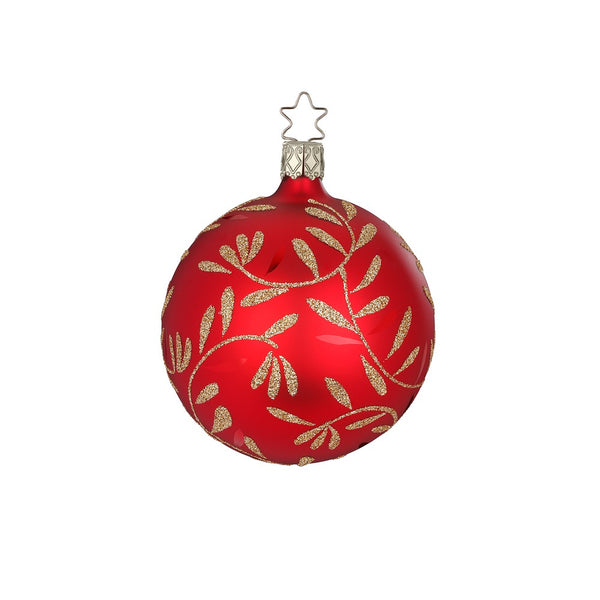 Delights Ball, red matte, 2.4" by Inge Glas of Germany