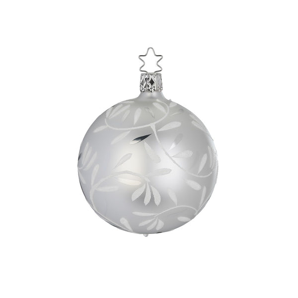 Delights Ball, white matte, 2.4" by Inge Glas of Germany