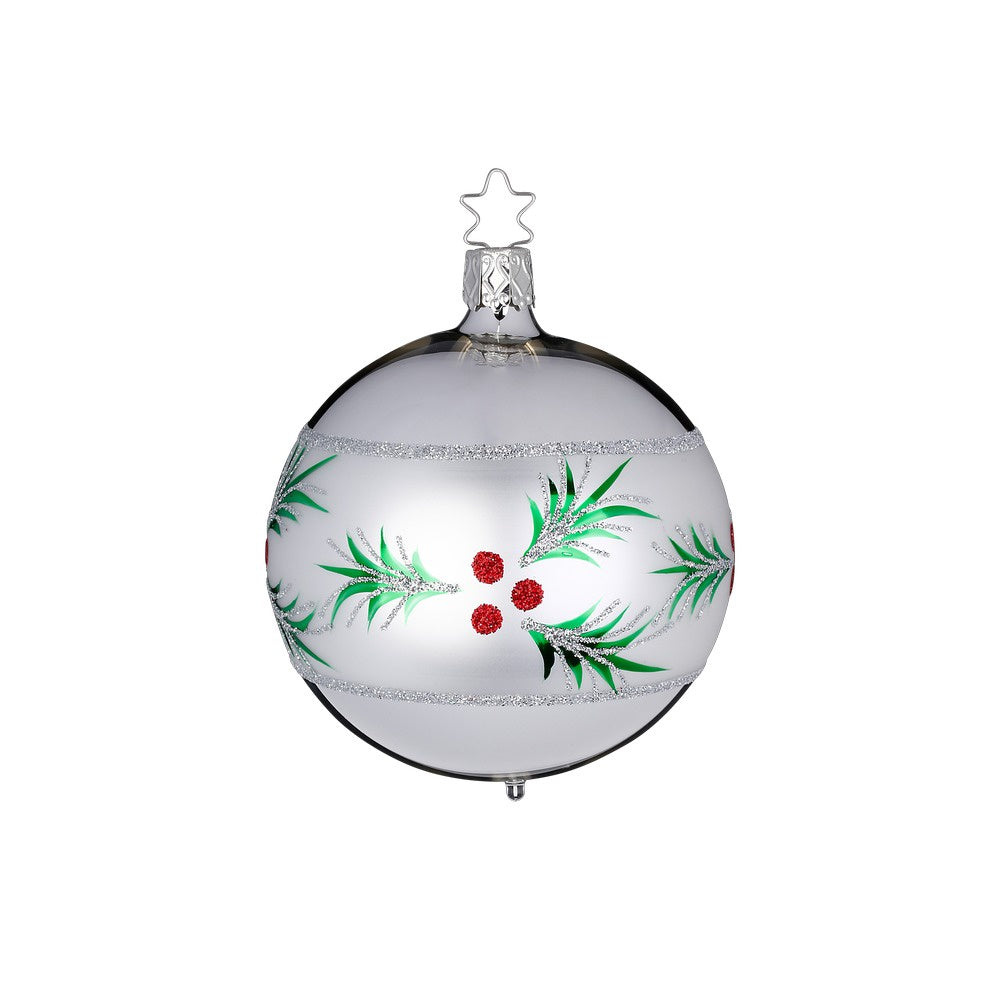 Fir Glow Ball, silver shiny, 2.4