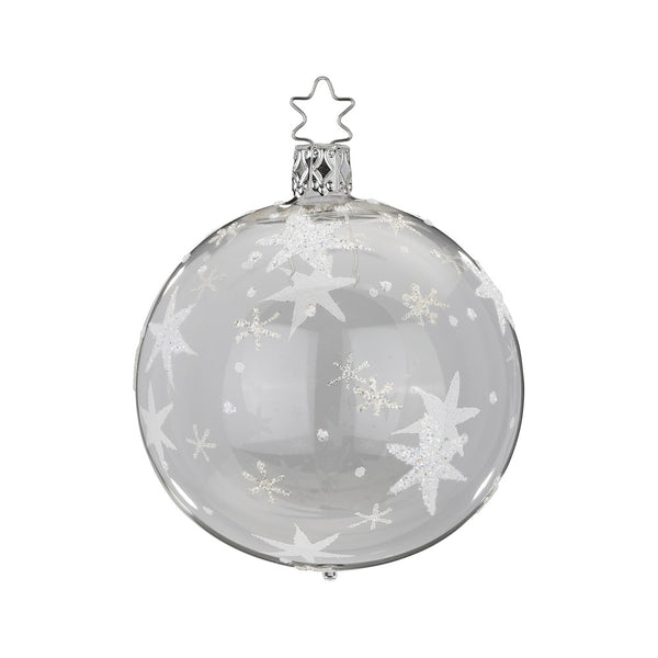 Sparkling Sky Ball, transparent, 3.2" by Inge Glas of Germany