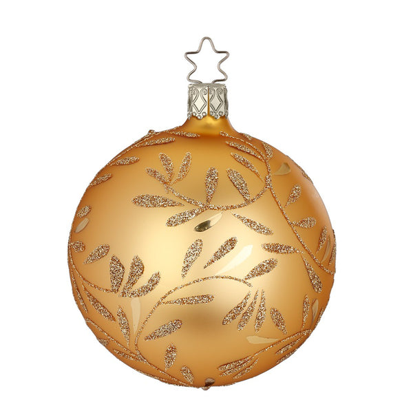 Delights Ball, inkagold matte, 3.2" by Inge Glas of Germany