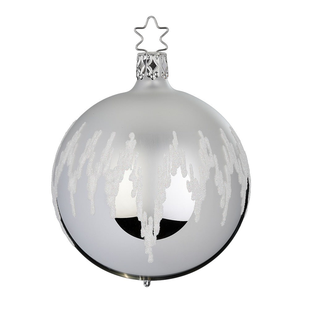 Festive Joy Ball, silver shiny, 3.2