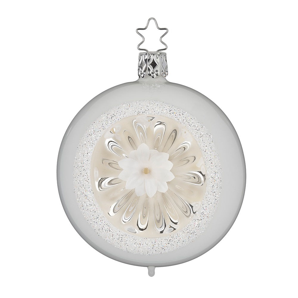 Snow Blossom Reflector, 3.2'', porcelain white pearl by Inge Glas of Germany