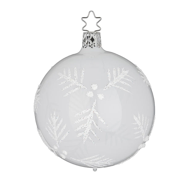 Magic Fir Ball, porcelain white pearl, 3.2" by Inge Glas of Germany