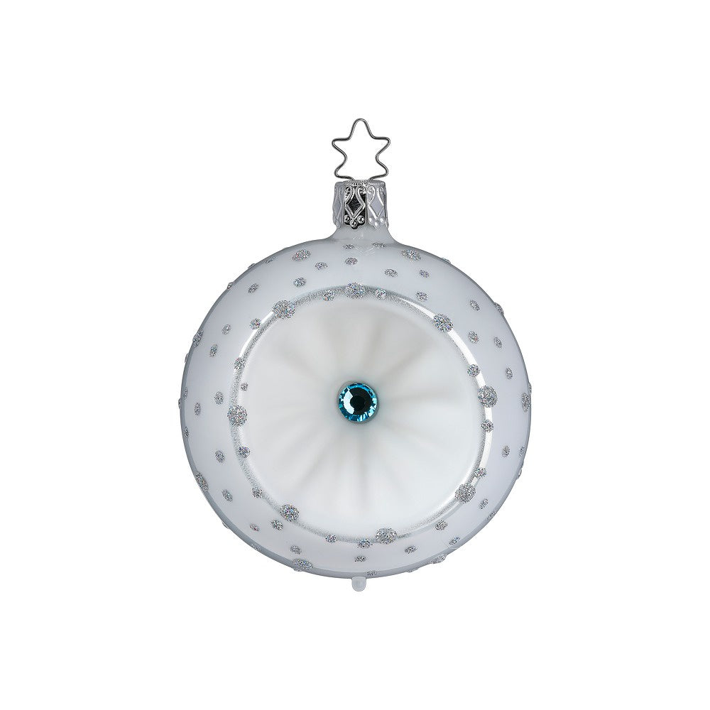 Snow Crystal Reflector, 3.2'', porcelain white pearl by Inge Glas of Germany