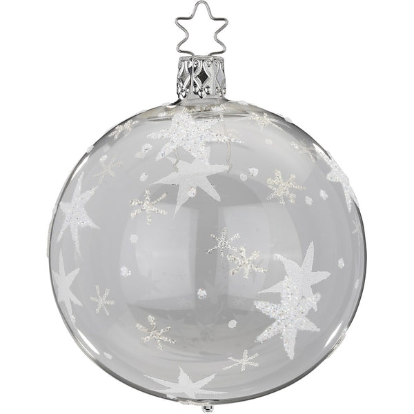 Sparkling Sky Ball, transparent, 4" by Inge Glas of Germany