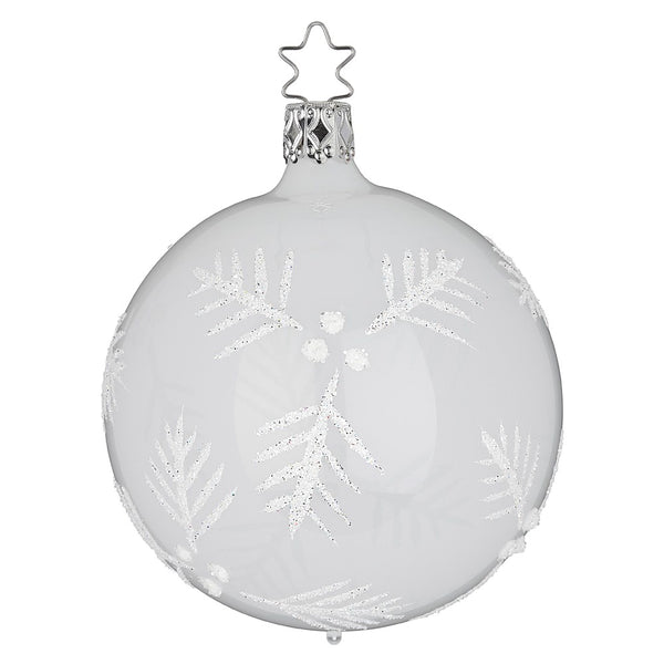 Magic Fir Ball, porcelain white pearl, 4" by Inge Glas of Germany
