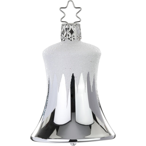 Icicle Bell,  silver shiny, 2.6" by Inge Glas of Germany