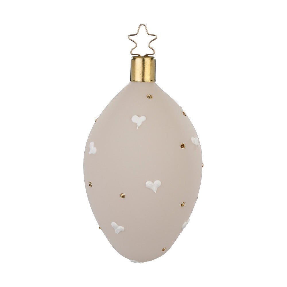 Spring Love, Egg, beige velvet by Inge Glas of Germany