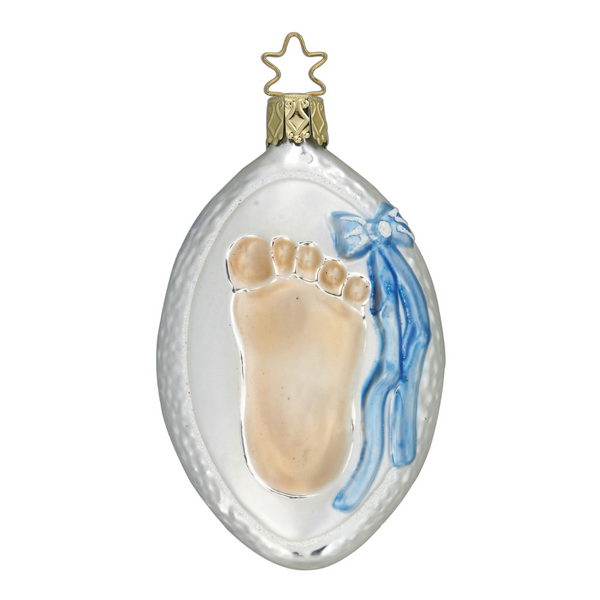 Baby's Footprint Ornament, blue by Inge Glas of Germany