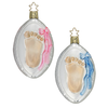 Baby's Footprint Ornament, blue by Inge Glas of Germany