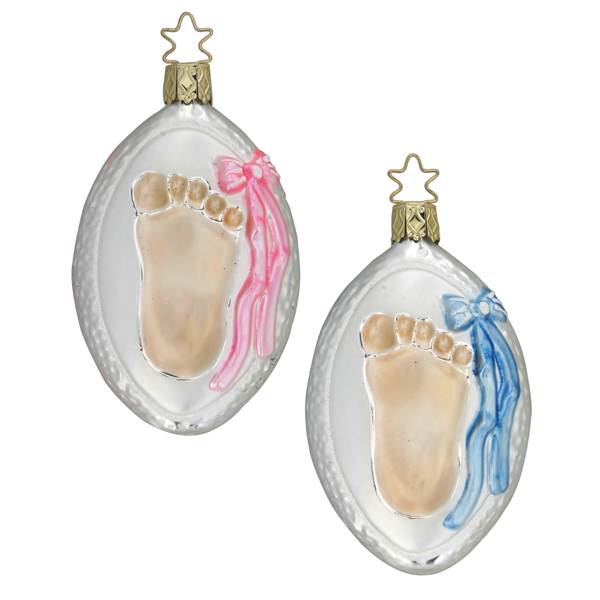 Baby's Footprint Ornament, blue by Inge Glas of Germany