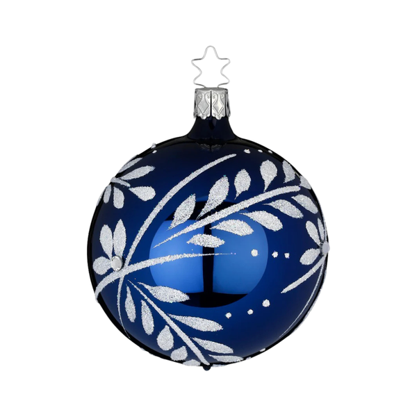 Sparkling Leaves, midnight shiny, 3.2" by Inge Glas of Germany