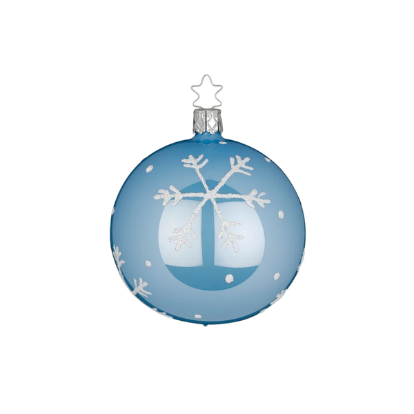 Snow Magic Ball, azure pearl, 2.4" by Inge Glas of Germany