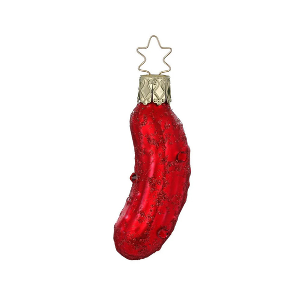 Fancy Pickle, 2.8", red by Inge Glas of Germany