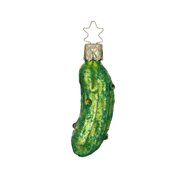 Fancy Pickle, 2.8", light green by Inge Glas of Germany