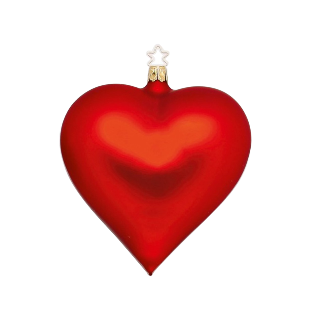 Heart, red matte, 3