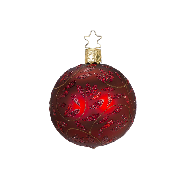 Delights Ball, bordeaux matte, 6cm, by Inge Glas of Germany
