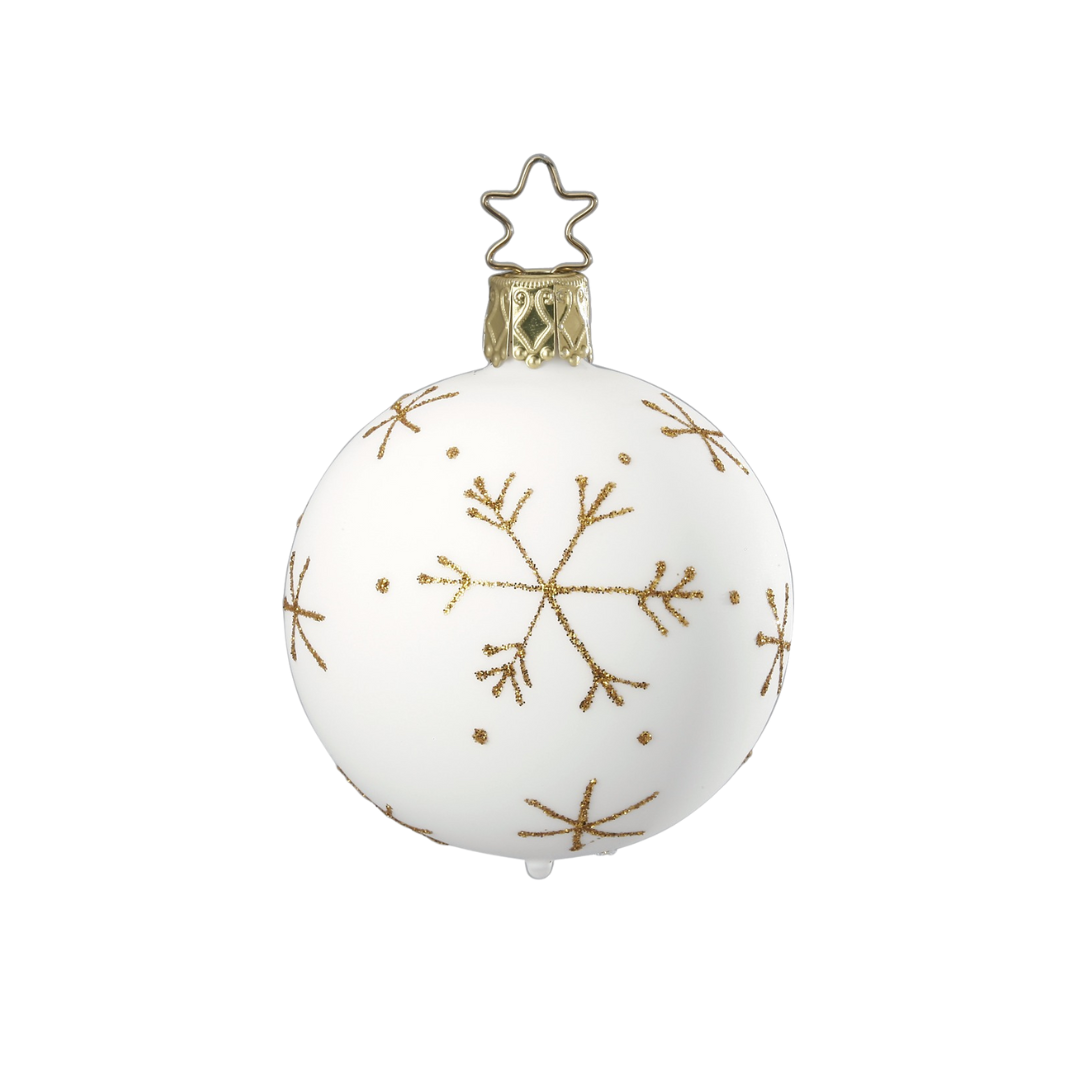 Porcelain white with gold snowflakes by Inge Glas of Germany