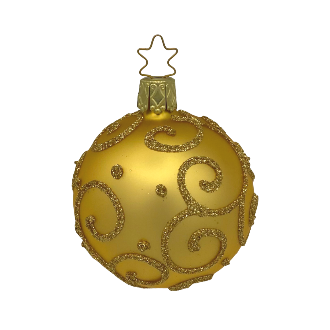 Barocco Ball, Inkagold, 8cm, by Inge Glas of Germany