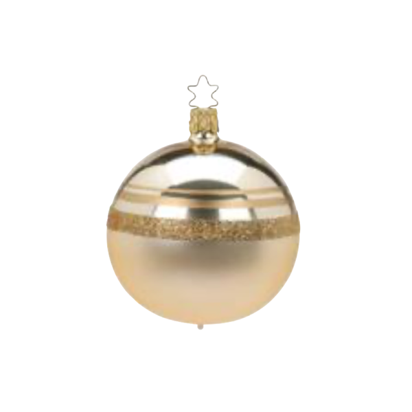 Christmas Rings Ball, champagne, 6cm, by Inge Glas of Germany