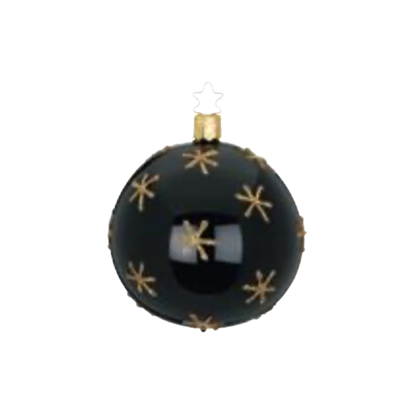 Stars Ball, black pearl, 2.4"  by Inge Glas of Germany