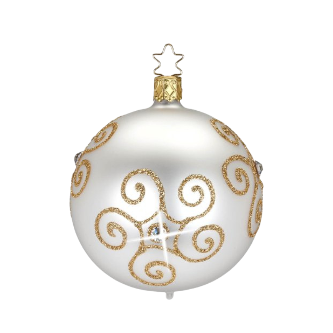 Diamond Curls Ball, 8cm, by Inge Glas of Germany