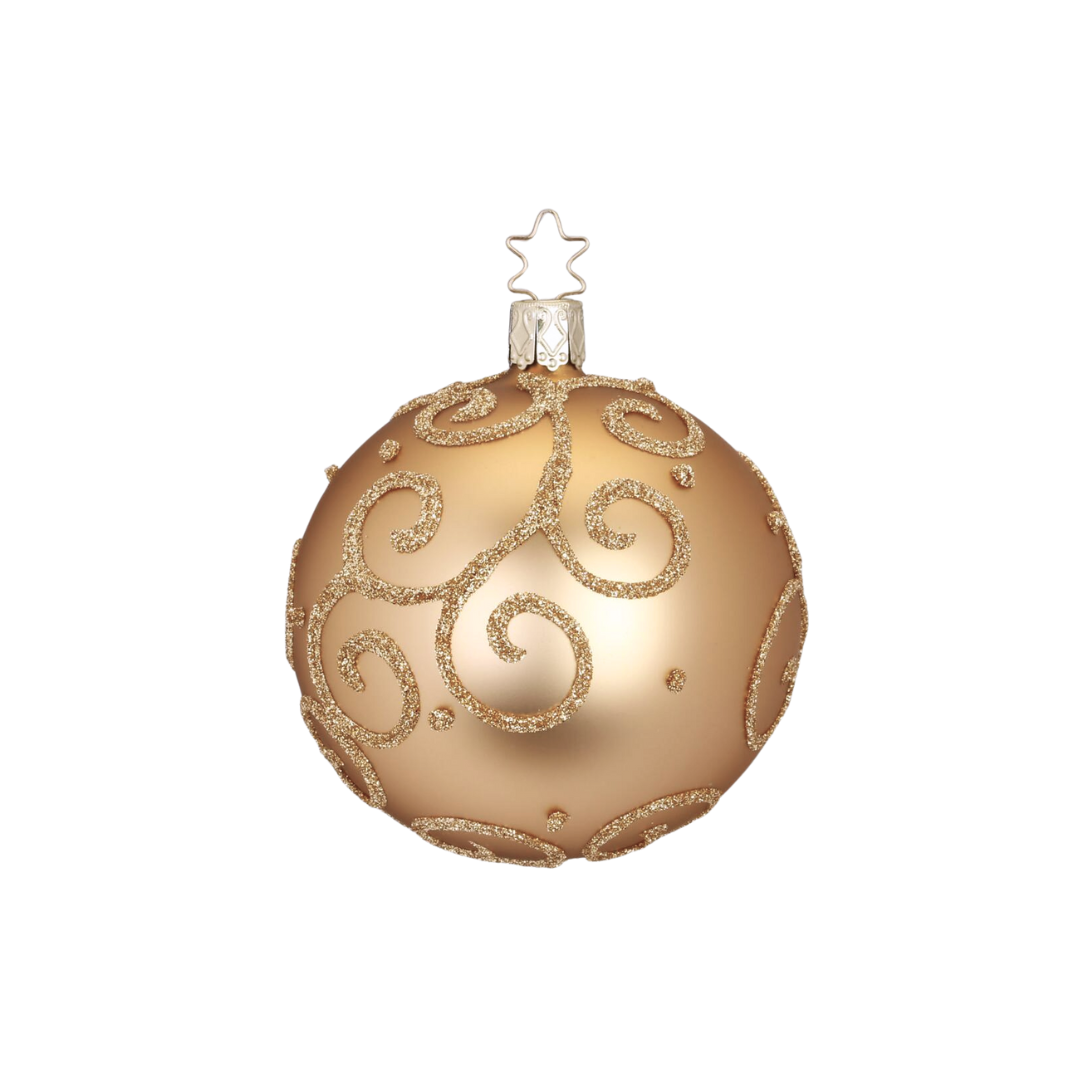 Barocco Ball, brocade matte, 6cm, by Inge Glas of Germany