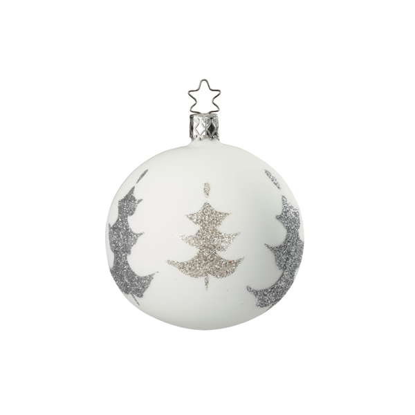 Christmas Tree Ball, white, 6cm, by Inge Glas of Germany