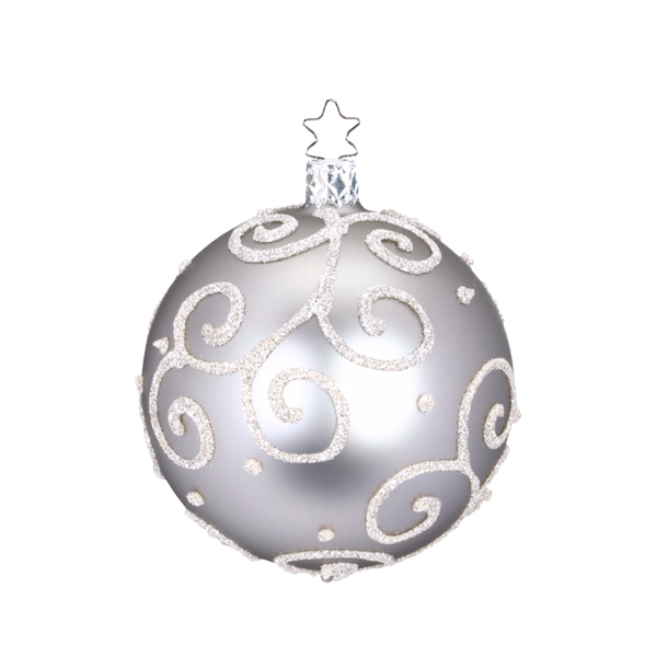 Barocco Ball, tin shiny, 8cm, by Inge Glas of Germany