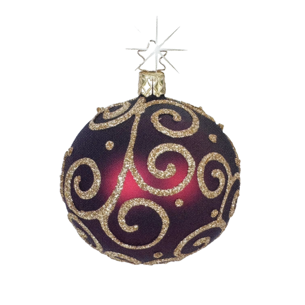 Barocco Ball, red wine, 3.2"  by Inge Glas of Germany