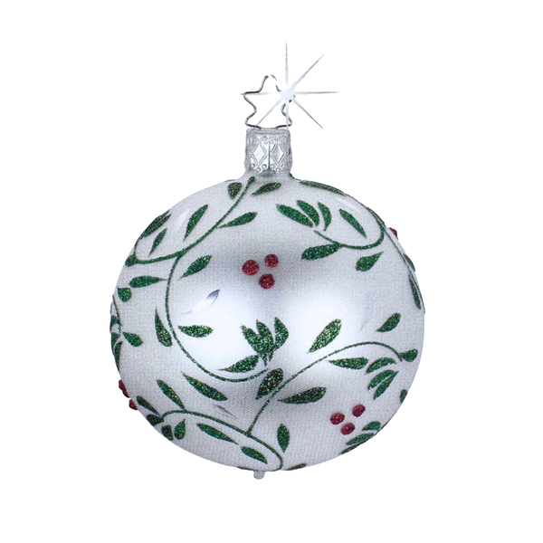 Berry Delights Ball, white, 8cm by Inge Glas of Germany