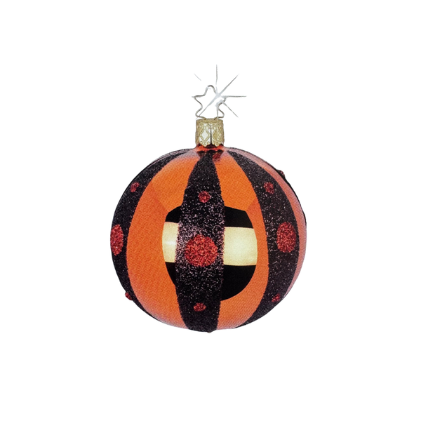 Dot Stripes Ball, copper, 6cm, by Inge Glas of Germany