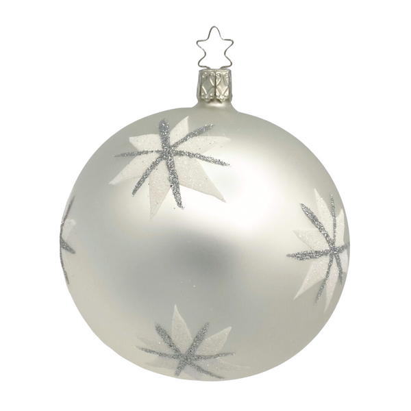 Magic Stars Ball, white matte, 10cm by Inge Glas of Germany