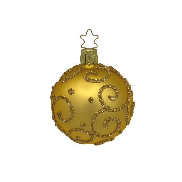 Barocco Ball, Inkagold, 6cm, by Inge Glas of Germany
