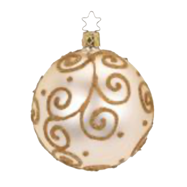 Barocco Ball, champagne matte, 4" by Inge Glas of Germany