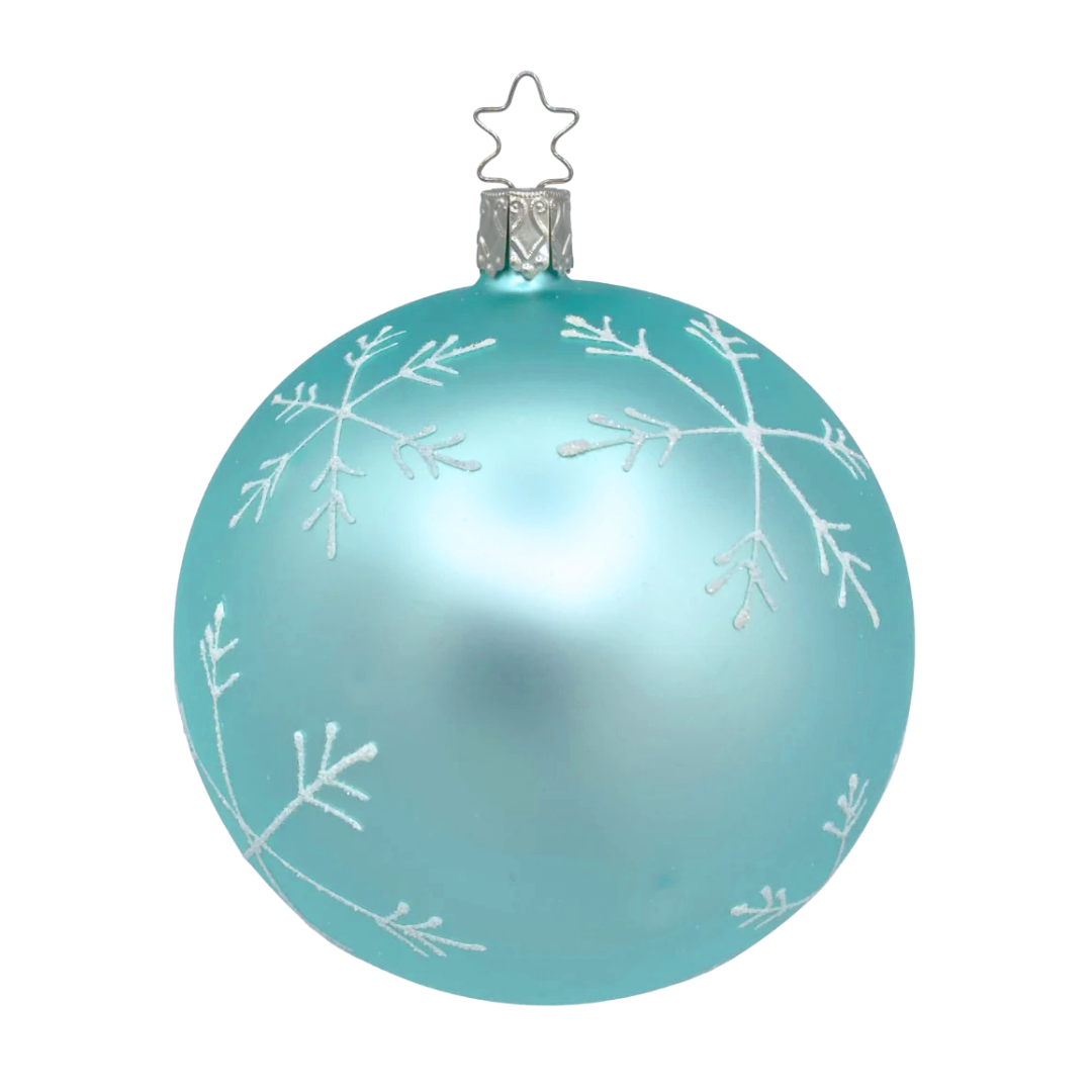 Snowflakes Ball, mint matte, 10cm by Inge Glas of Germany
