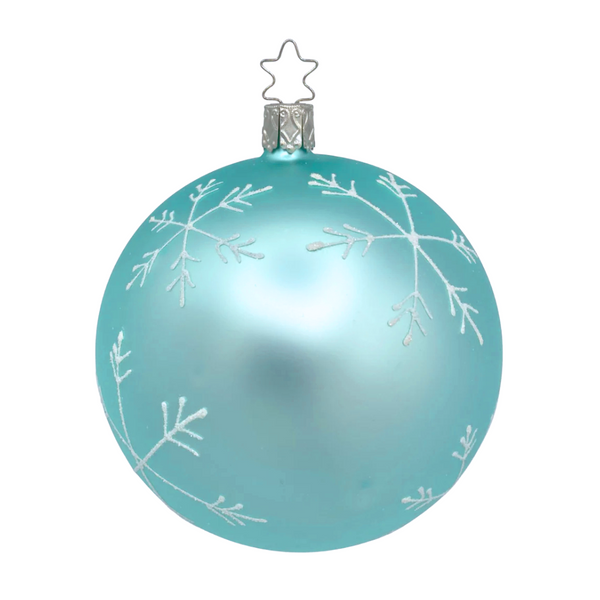 Snowflakes Ball, mint matte, 10cm by Inge Glas of Germany