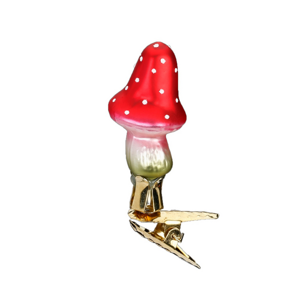 Mini Tall Hat Mushroom Ornament by Inge Glas of Germany
