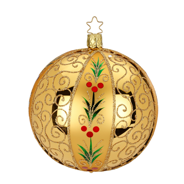 Holly and Gold Ornament, Large by Inge Glas of Germany