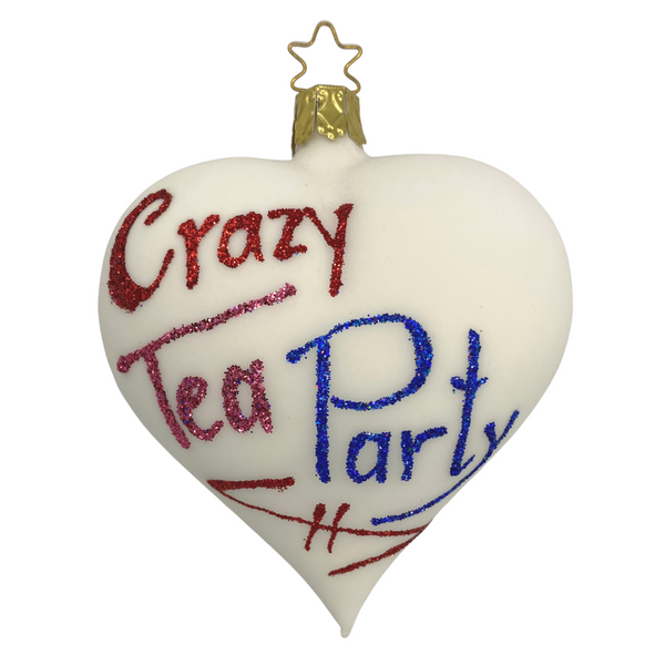 Porcelain White Crazy Tea Party Heart by Inge Glas of Germany
