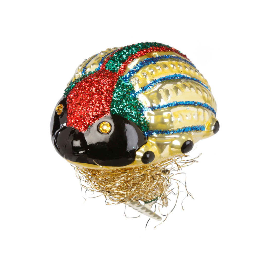 Glitter Beetle, gold by Inge Glas of Germany