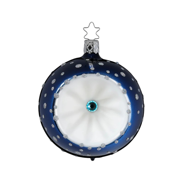 Snow Crystal Reflector, midnight shiny, 3.2" by Inge Glas of Germany