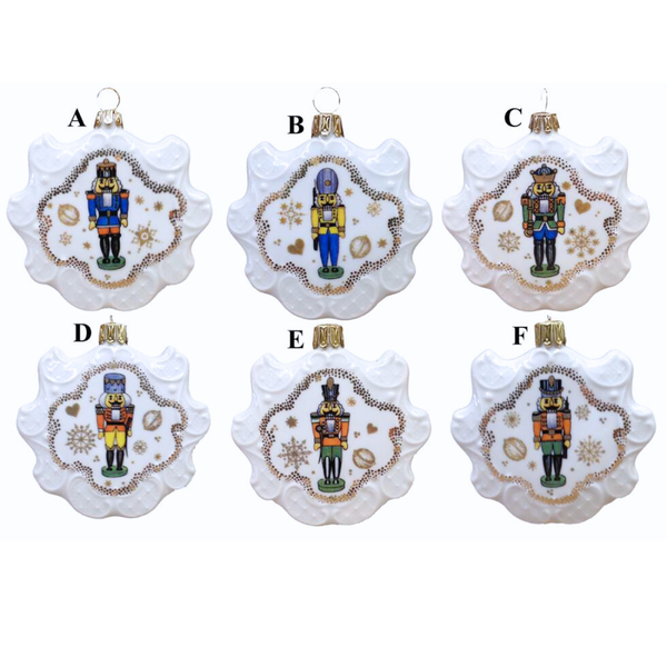 Porcelain Nutcracker Snowflake Ornament by Lindner Porcelain