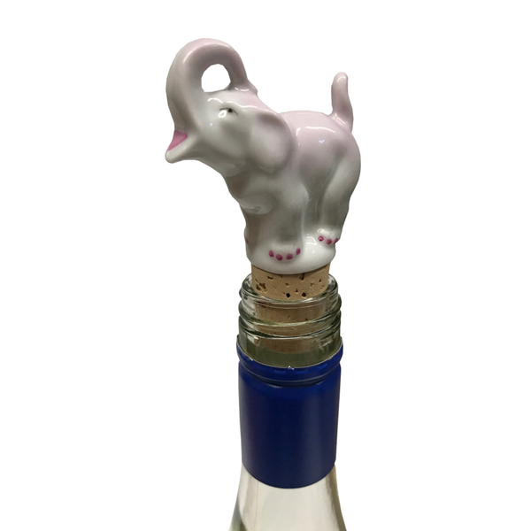Porcelain Elephant Wine Stopper by Lindner Porcelain
