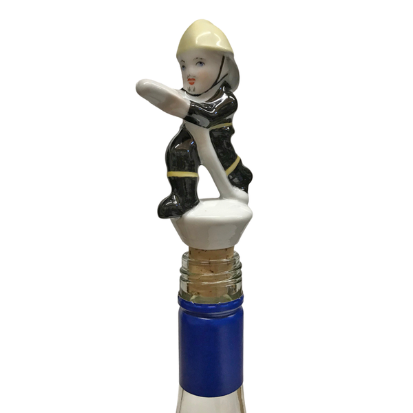 Porcelain Fireman Wine Stopper by Lindner Porcelain