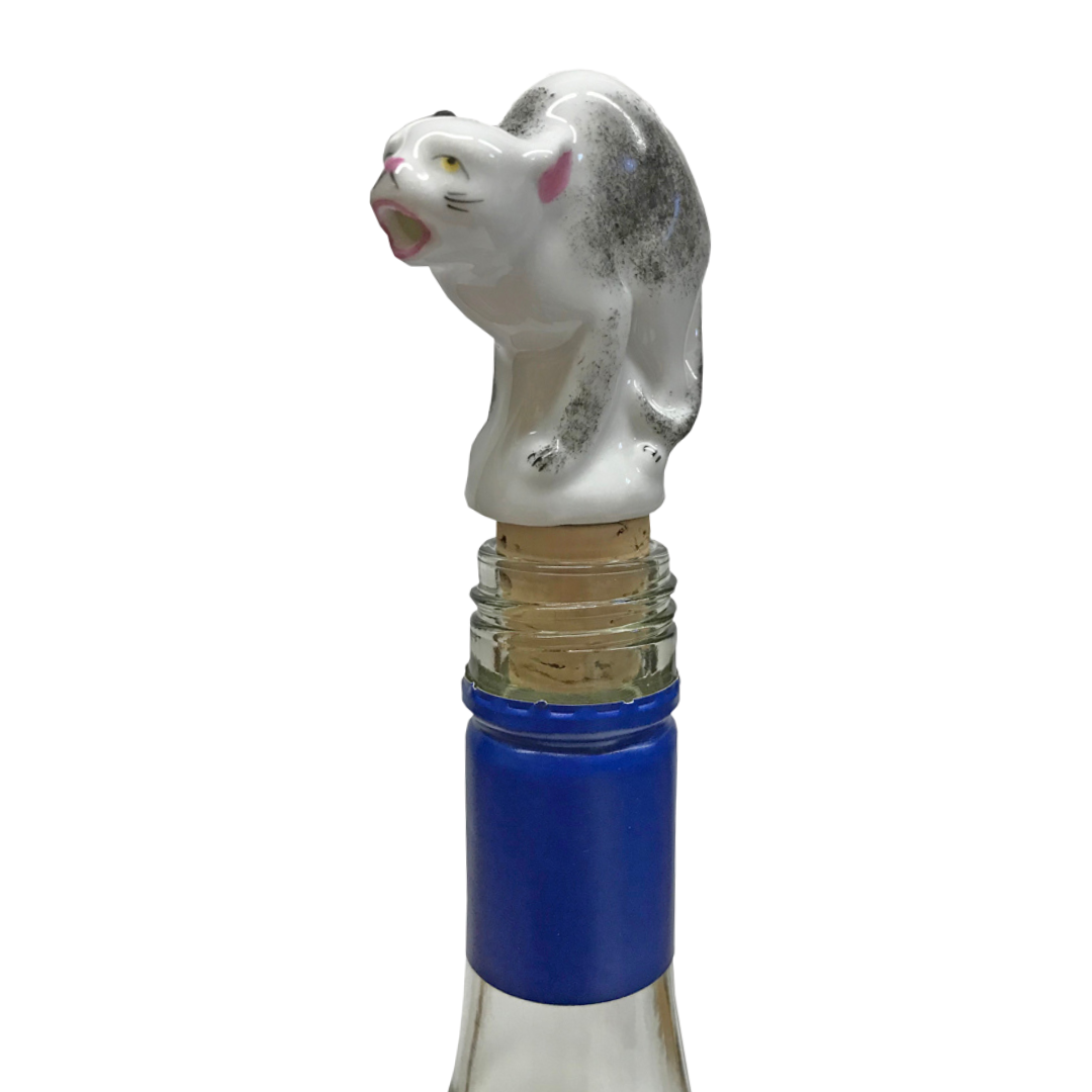 Porcelain Cat Schnapps Pourer by Lindner Porcelain