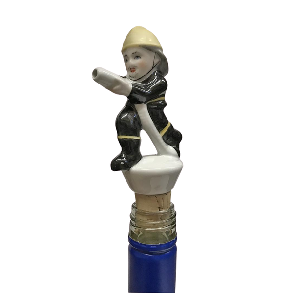 Porcelain Fireman Schnapps Pourer by Lindner Porcelain